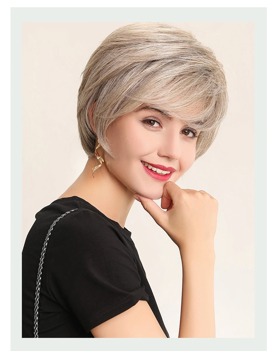 Haircube синтетические парики на кружеве 6 дюймов 50% человеческие волосы смесь Pixie Cut короткие волосы парик с натуральной линией волос для женщин 4 цвета