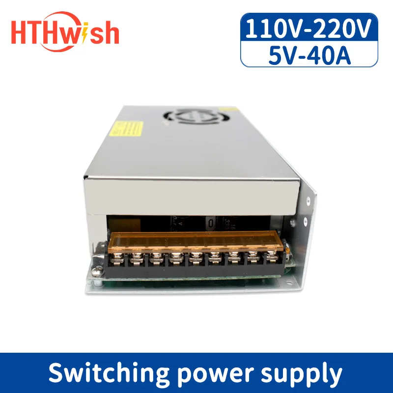 

HTHwish 5V 40A Switching Power Supply 220V To 5 Volt Power Supply 200W Transformer AC TO DC LED Driver for Led Strip CCTV