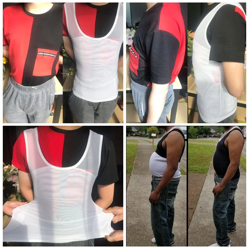 

Mens Slimming Waist Trainer Body Shaper Vest Chest Compression Shirt Abs Abdomen Slim Tank Top Undershirt Male Corset Shapewear