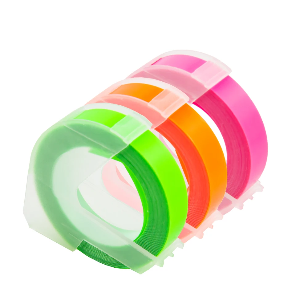 3PK 3D тиснение кассета для DYMO ленты 9 мм DIY пластиковые этикетки Motex E 101 202 303|Ленты