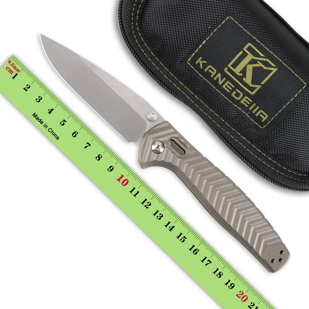 

Kanedeiia 781 Bearing Thumb Stud folding knife M390 blade titanium handle outdoor camping hunting Tactics EDC Tools