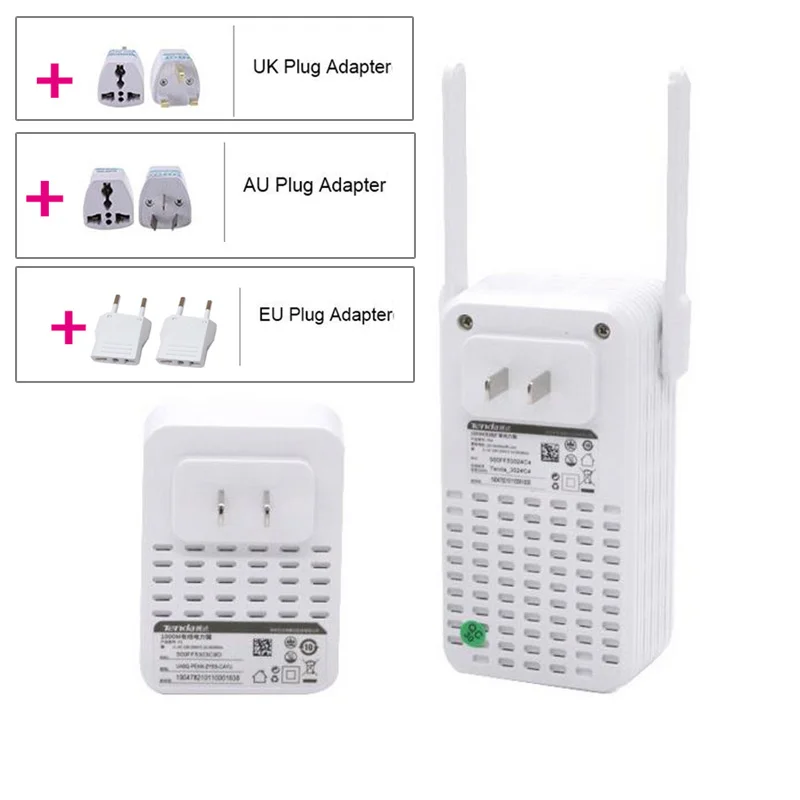 Tenda PH5 (PA3 + P3) 1000 Мбит/с AV1000 Wi Fi комплект линейки Gigabit Порты и разъёмы Беспроводной