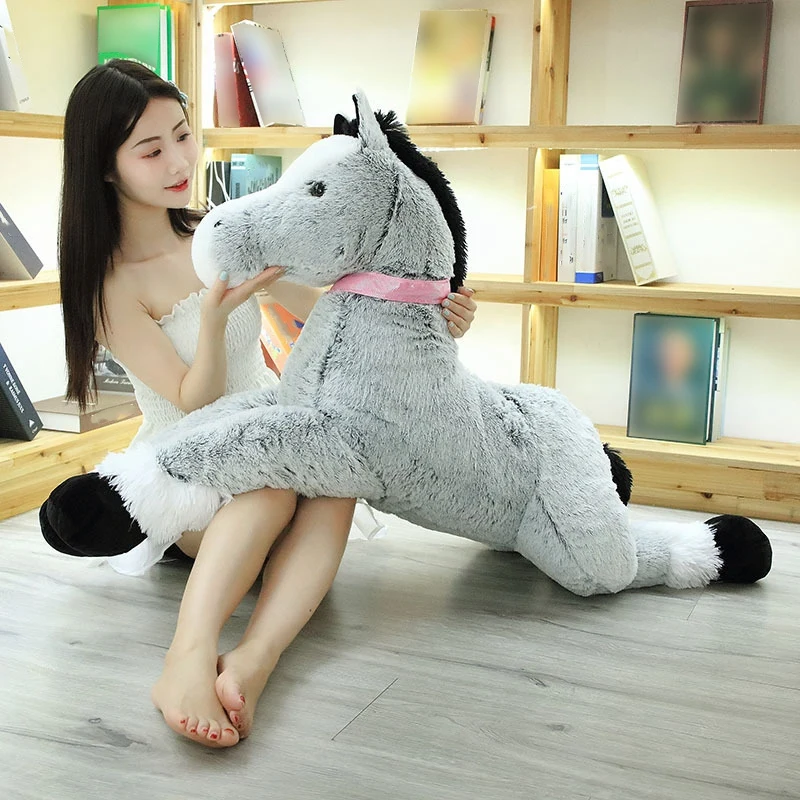 

90cm Big Size Plush Horse Toy Simulation Animal Doll Kids Birthday Gift Home Baby Room Decor Photography Props