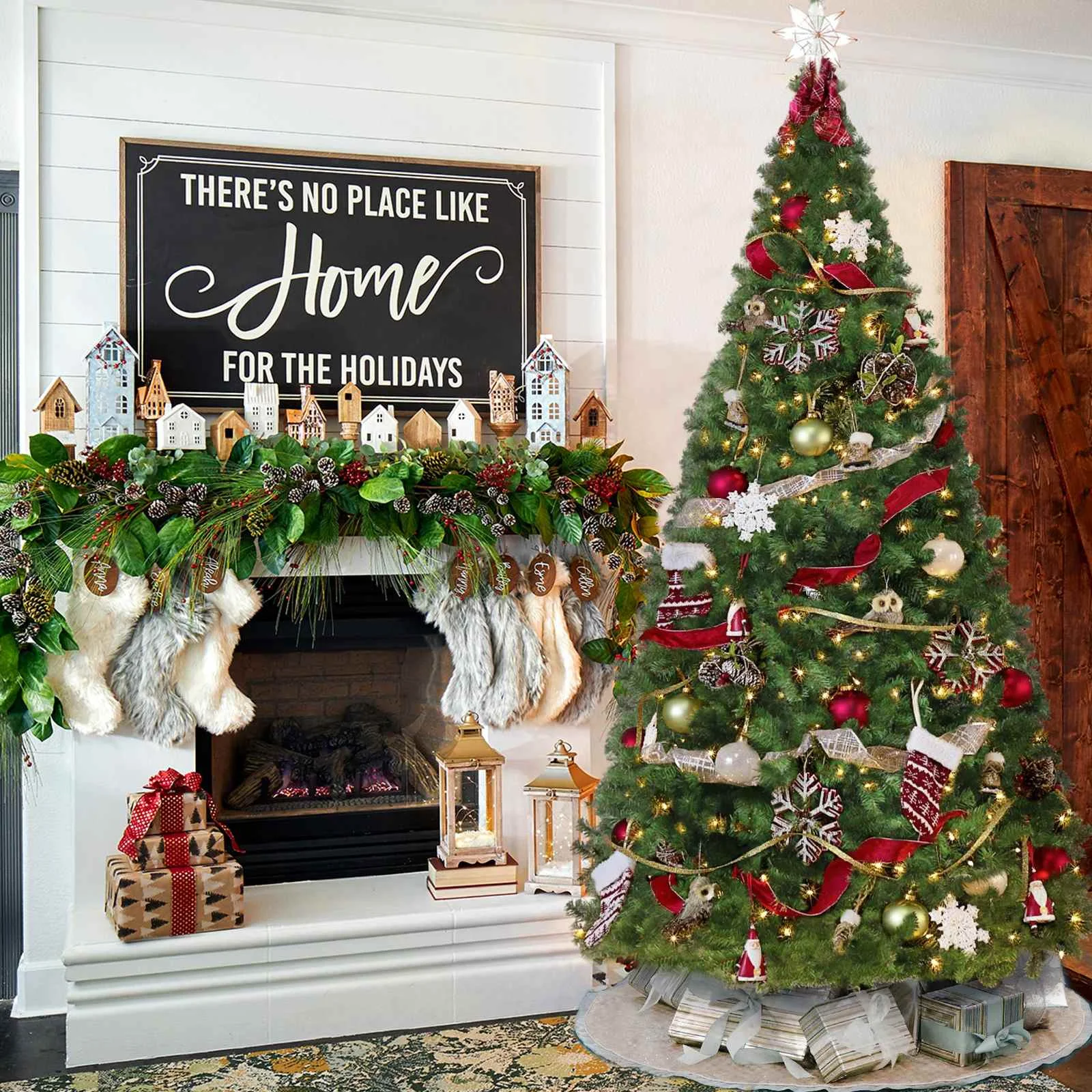 

228 см искусственная Рождественская елка из ПВХ полная елка 1300 наконечников Новогоднее украшение для дома офивечерние ринки с/твердой метал...