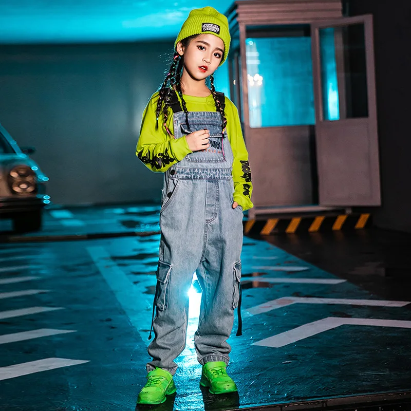 Детские джинсовые комбинезоны в стиле хип хоп детские осенние Топы с длинным