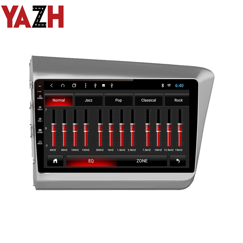 YAZH Android 9 0 центральный мультимедийный GPS для Honda Civic 2012-2015 Восьмиядерный подключи и