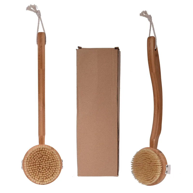 

100% Natural Boar Bristle Massage Dry Brush Back Body Wood Shower Brushes With Long Handle