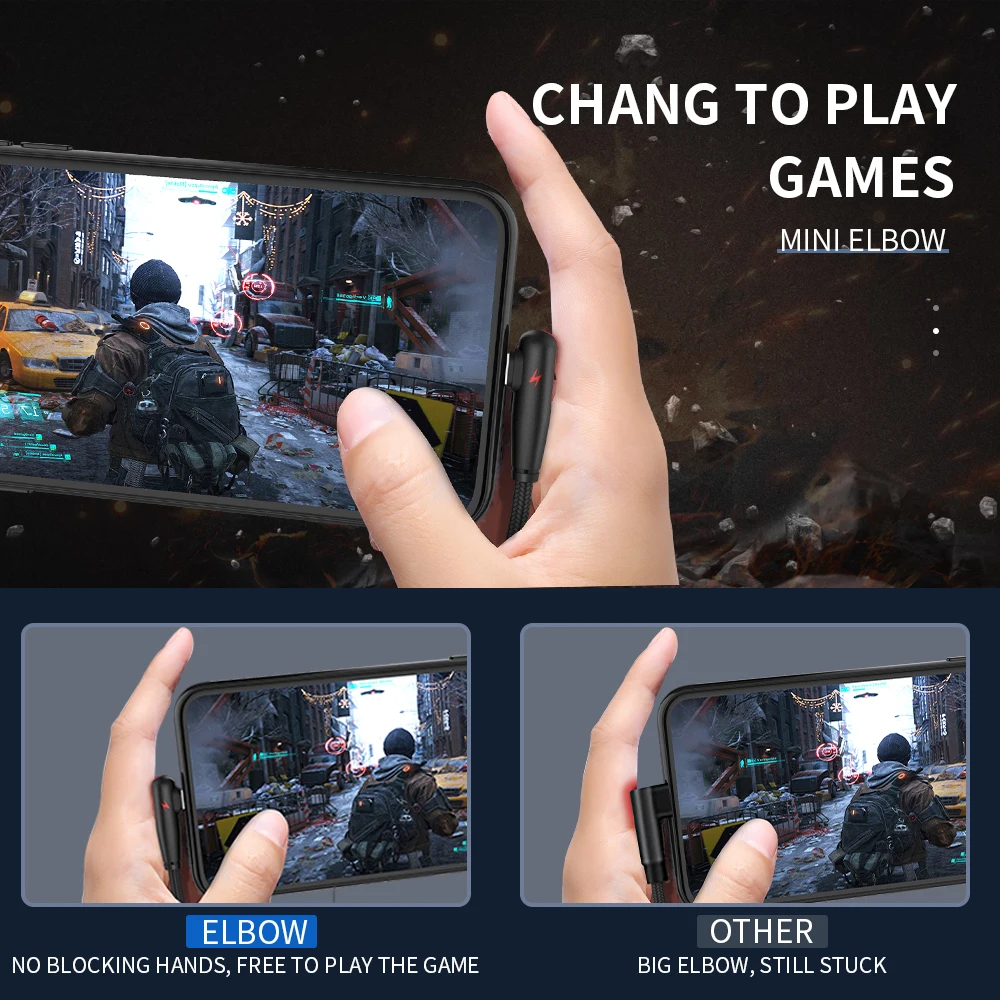 USB-кабель для быстрой зарядки и передачи данных 3 А 90 градусов 0 25/1 м | Мобильные