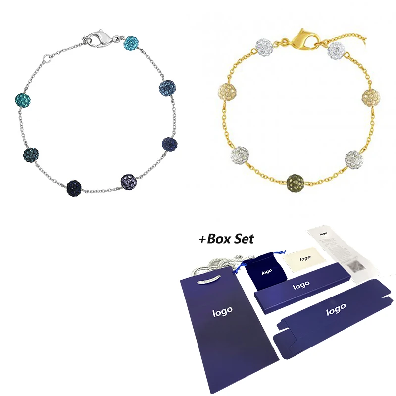 Модный новый разноцветный золотистый браслет SWA с шариками украшение