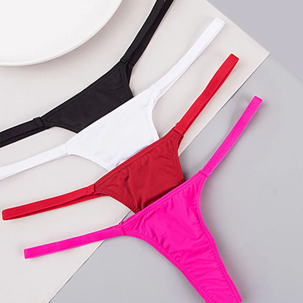 1pc Women's Panties Thong Milk Silk Underwear Sexy Low-Waist T-Back G-string Sexy Lingerie