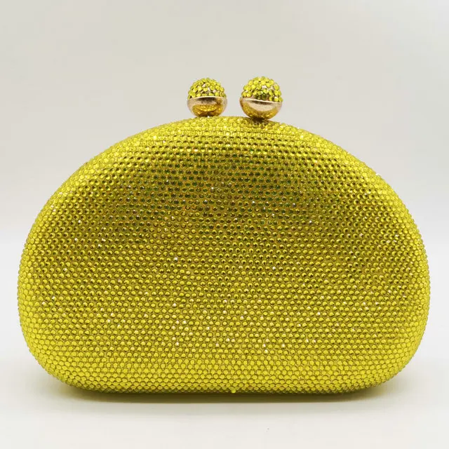 Yellow Clutch Bags Boutique De FGG элегантные фиолетовые женские вечерние сумочки-клатчи со стразами, свадебные сумочки для невесты, вечерняя сумочка со стразами - Цвет: Yellow Clutch Bags