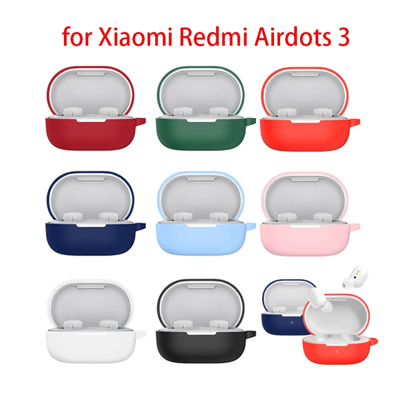 

Soft Silicone Earphone Case With Hook For Xiaomi MI Redmi AirDots TWS Bluetooth Earphone Wireless Charging Box Protective Cover