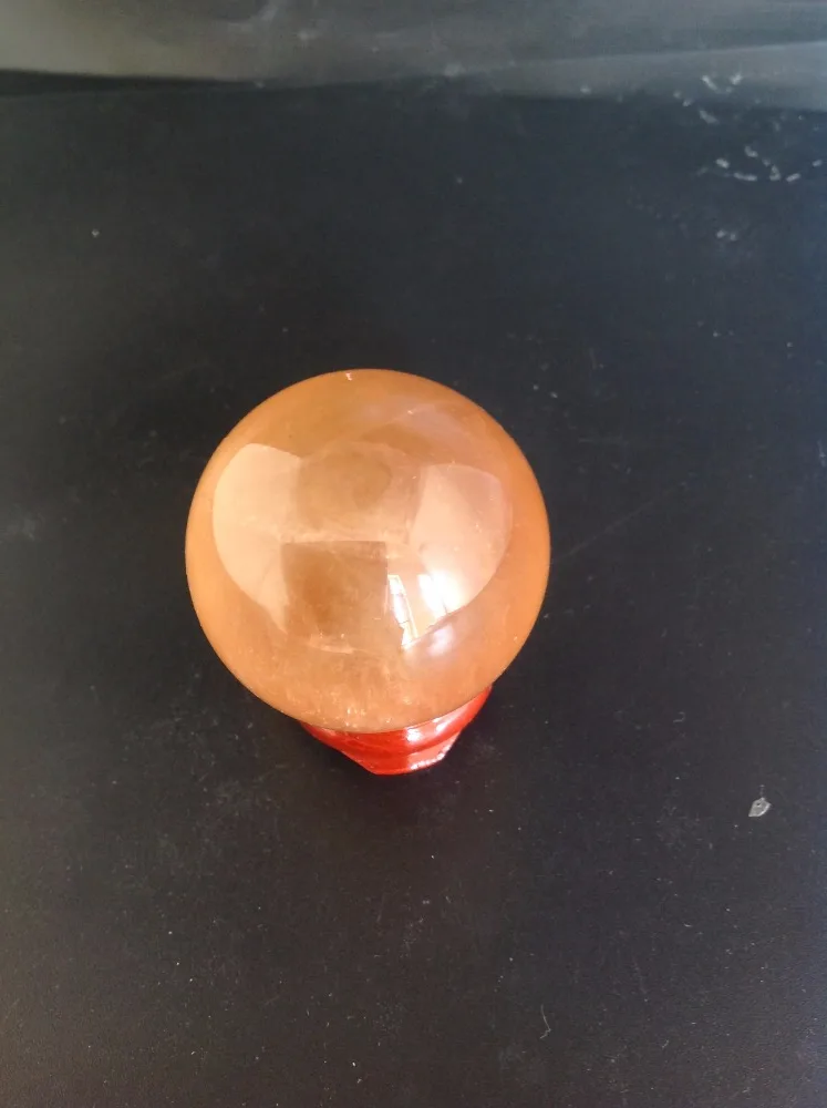 40 мм натуральный оранжевый кальцит СФЕРА ХРУСТАЛЬНЫЙ кварцевый шар чакра