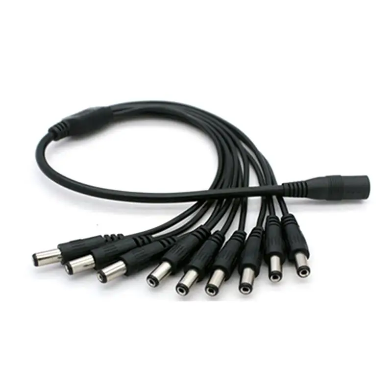 

1 Split 8 Power Cable 5521 DC Connector 1 Female to 8 Male Power Splitter Cable Y Adapter for CCTV Cameras LED Light Bars