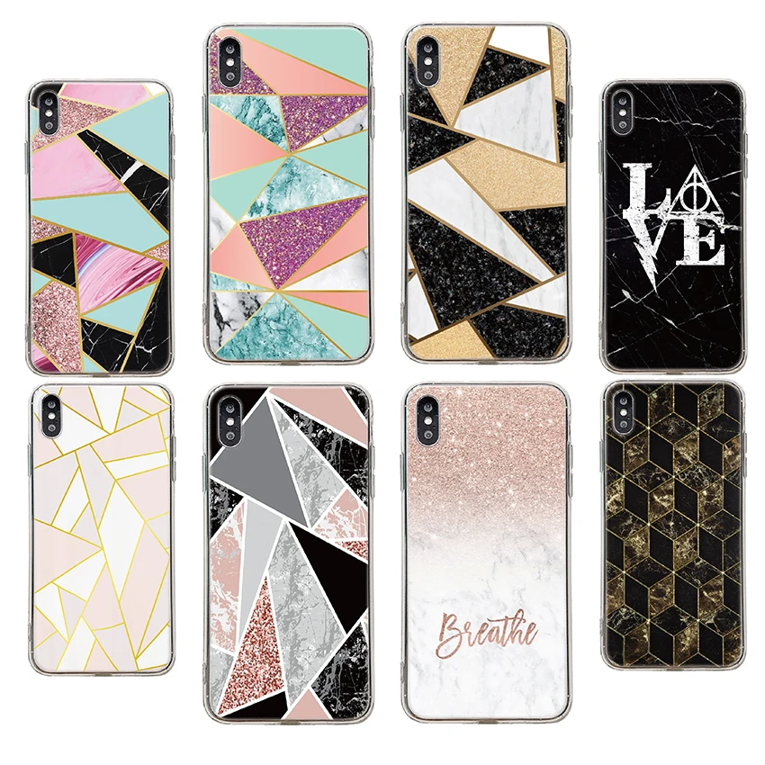 Мягкий чехол из ТПУ для Oneplus 9 9R Pro 8T Nord 5G N10 N100 с мраморным геометрическим рисунком