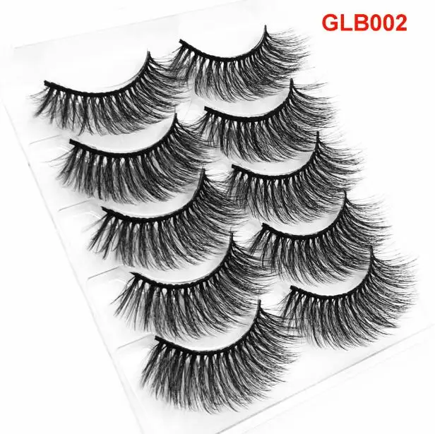 Handmade reusable Mink lashes set 5 pairs thick natural long eyelashes extensions 8 models available 20sets/lot DHL Free