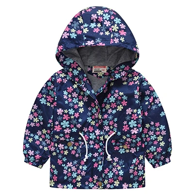 as the picture Girls Hooded Coats Fashion Printed Long Sweatshirt Windbreaker For Girls Autumn Outerwear Kids Wind Coat Children Clothing - Цвет: as the picture