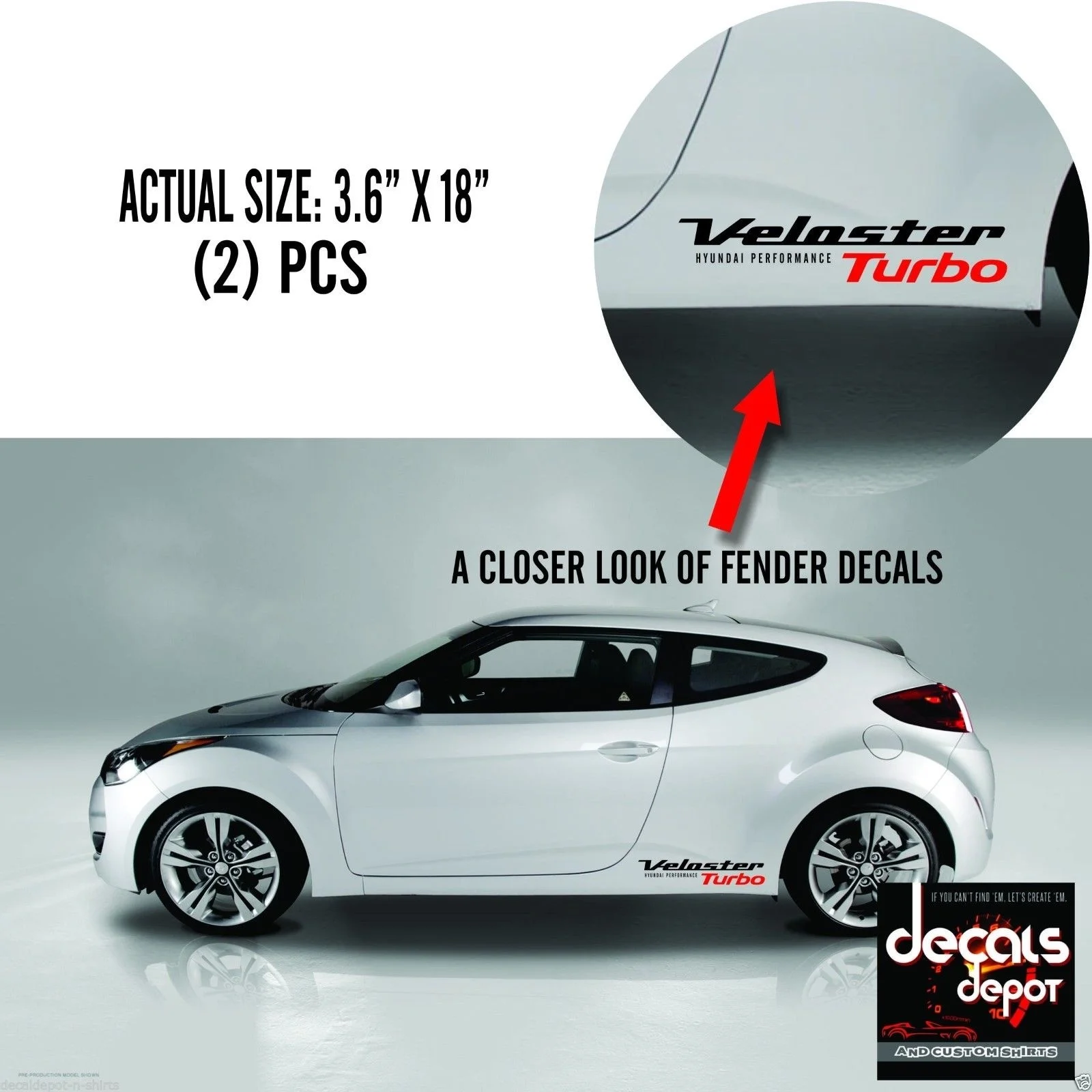 Для крыла виниловая наклейка подходит для HYUNDAI Veloster Turbo Coupe Rally Edition | Автомобили и