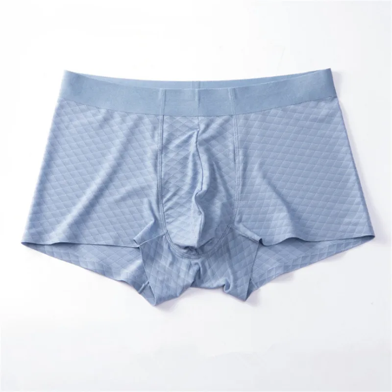 Jacquard Plaid Mens Boxer Shorts Homme Comfortable And Breathable Mid-waist Panty 4Pcs Male's Soft Widely Belts Underpants