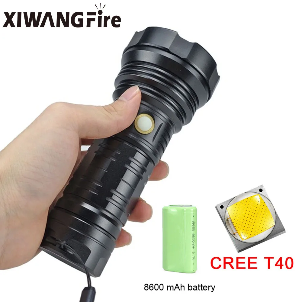 

Супермощный ручной фонарик для поиска, светодиодный перезаряжаемый фонарик с аккумулятором 18650, водонепроницаемый походный уличный спасат...