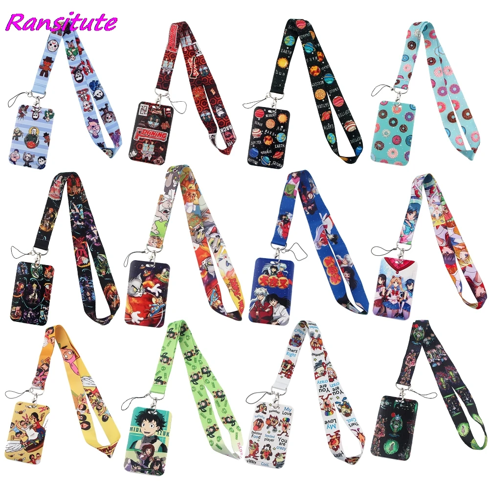 

Ransitute R1653 Horror Movie Killers Anime Cat Donuts Lanyard For Keys ID Card Gym Phone Straps USB Badge Holder DIY Hang Rope