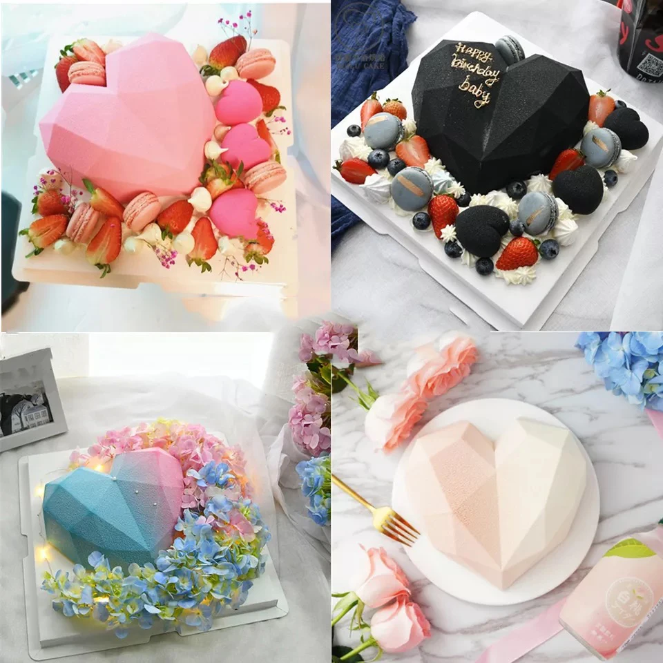 

Silicone Chocolate Mold Pastry Mould Mousse Cake Dessert Love Diamond Heart-shaped Kitchen Accessories Gadget Sets Tool Supplies