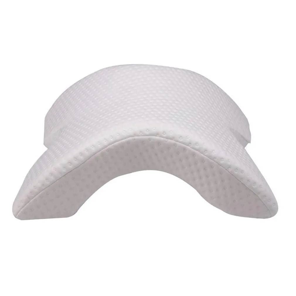 

U-Shaped Curved Memory Foam Sleeping Neck Cervical Pillow with Hollow Design Arm Rest Hand Pillow for Couple Side Sleepers