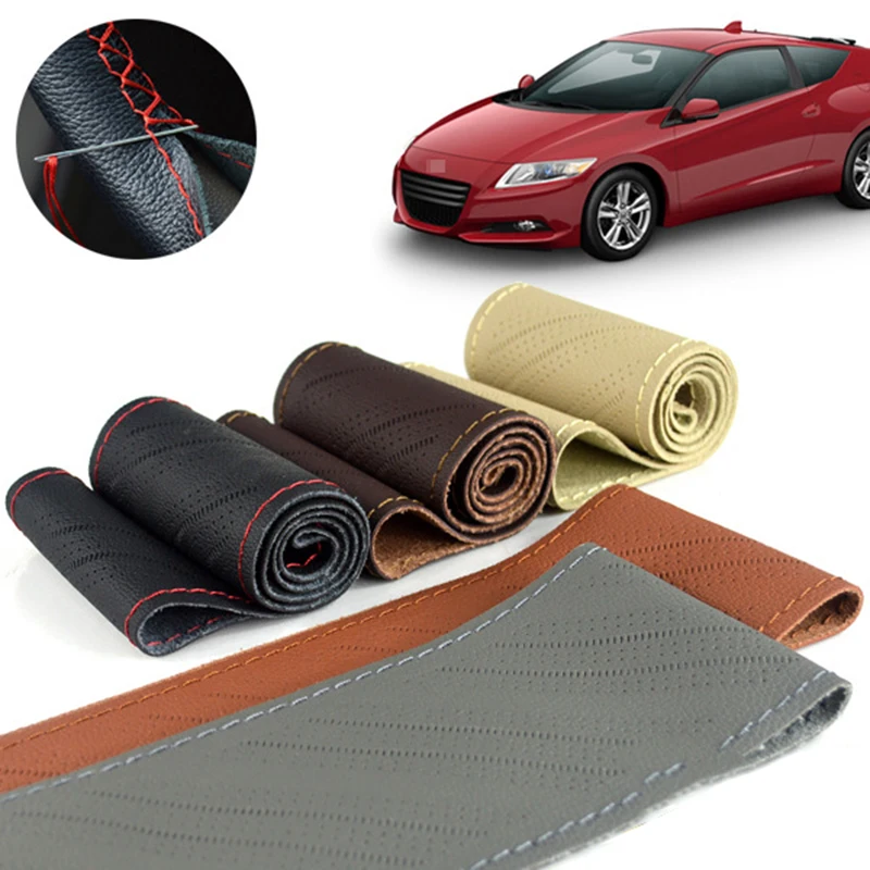 

Micro Fiber leather sewn Car steering wheel sleeve Soft Anti slip automobile steering wheel sleeve 38CM Interior Accessories