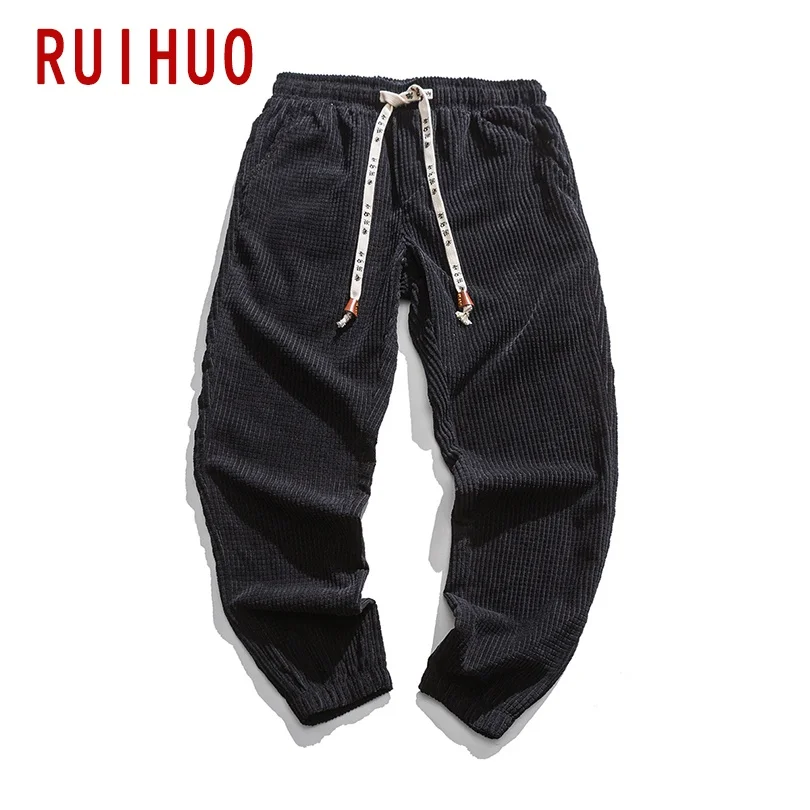 Новинка 2022 вельветовые шаровары RUIHUO мужские брюки повседневные джоггеры