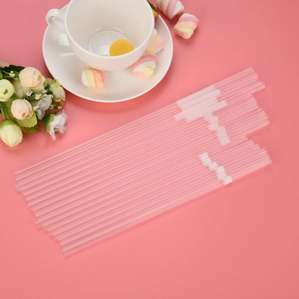 

100PC Disposable Transparent Single Elbow Plastic Art Straws Long Flexible Drinking Straws Wedding Party Single Plastic Packagin