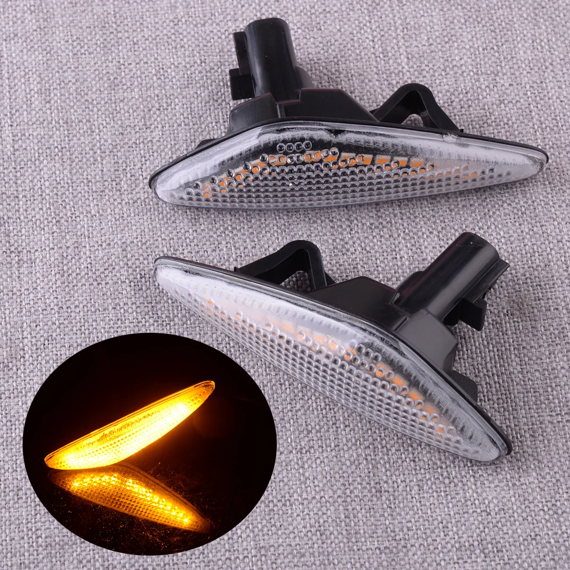 

NEW Clear Lens Amber LED Sequential Fender Side Marker Light Fit For Mazda MX-5 RX-8 Fiat 124 Spider Car Accessories