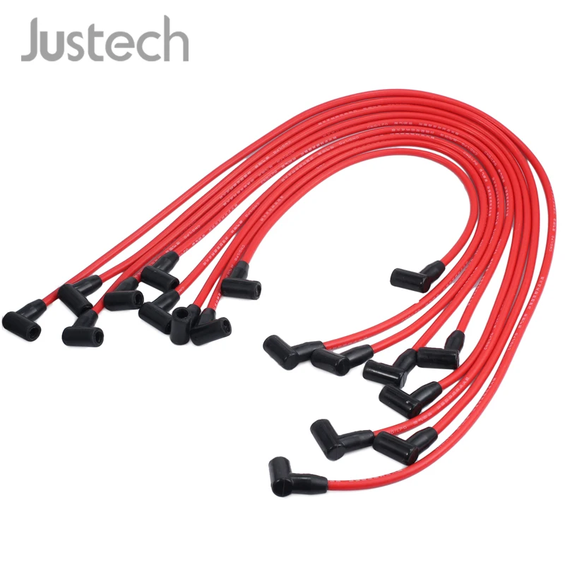 Justech 9 шт. свечей зажигания Набор проводов для SBC BBC Chevrolet двигатели Хей 350 383 454