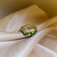 2021 new korean exquisite geometric simple rings fashion temperament versatile shiny crystal rings elegant womens jewelry