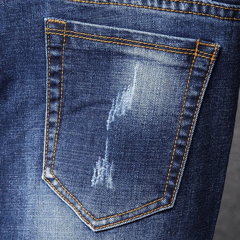 

Italian dsq stard2 four season jeans men's strong wash holes punk hip hop casual fit solid elastic model D2 fashion men's pants