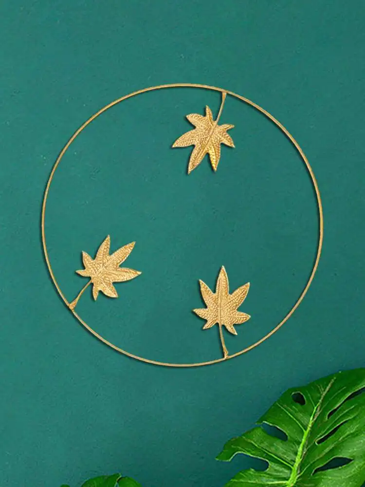 

Simple Yet Luxury Wall Hanging Leaf Living Room Ornament Door Window Home Art Decor Nordic Style Metal Wall Decor Durable