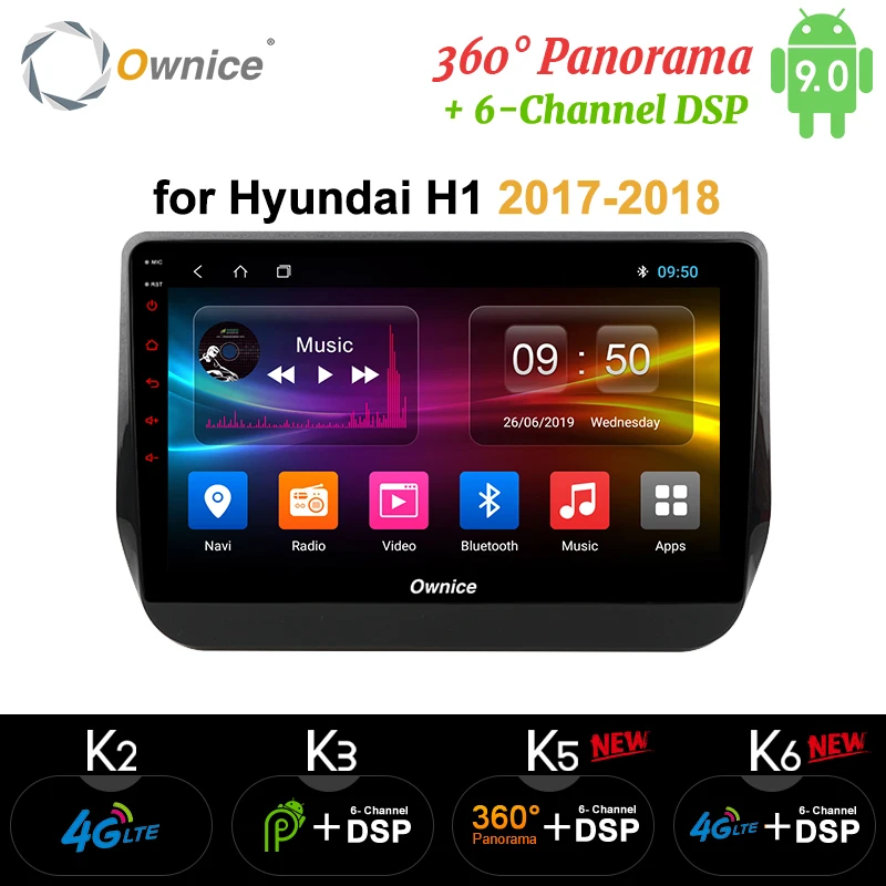 Автомагнитола Ownice на Android 9 0 дюймов DVD k3 k5 k6 для Hyundai H1 Grand Starex 2017 2018 4 гб + 64 GPS DSP 4G LTE