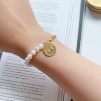 silvology 925 sterling silver freshwater pearl figure bracelets for women asymmetry chain coin charm bracelets designer jewelry