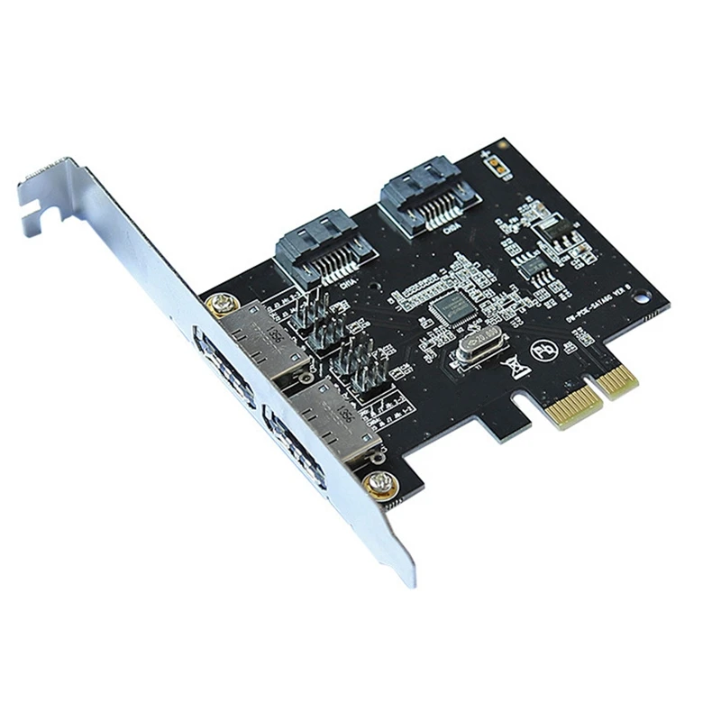 Плата расширения DIEWU PCI Express PCI-E 1X to 2 ESATA + SATA3 для активированного Ssd твердотельного
