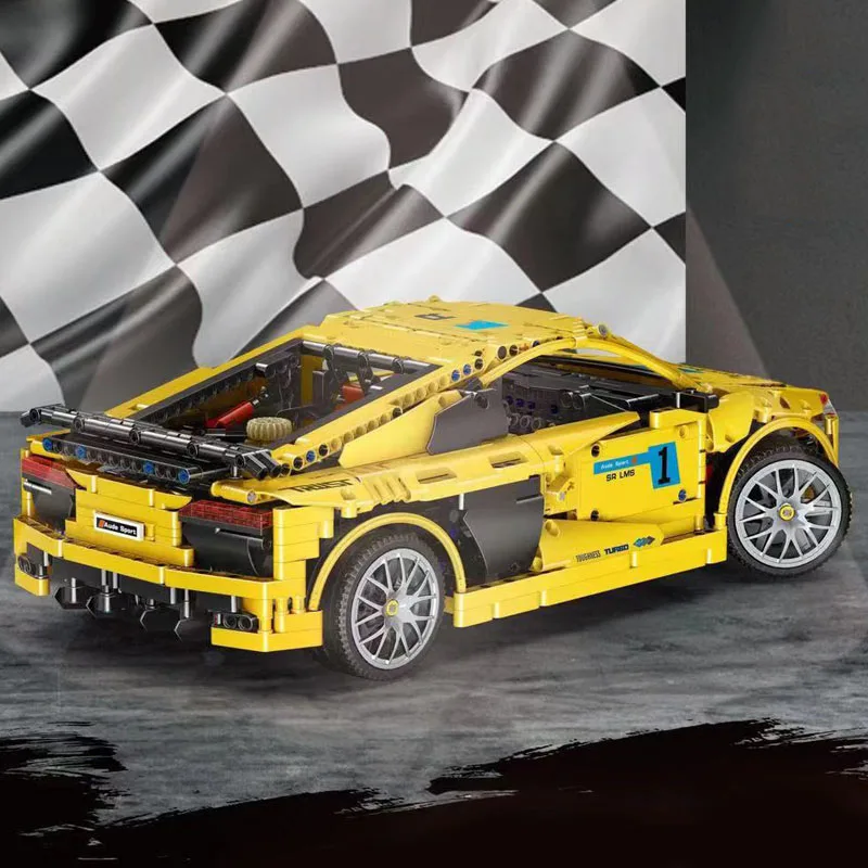 Technic Car Toys R8 V10 скоростная модель автомобиля, совместимая с MOC-4463, строительные блоки, кирпичи, Детский Рождественский подарок