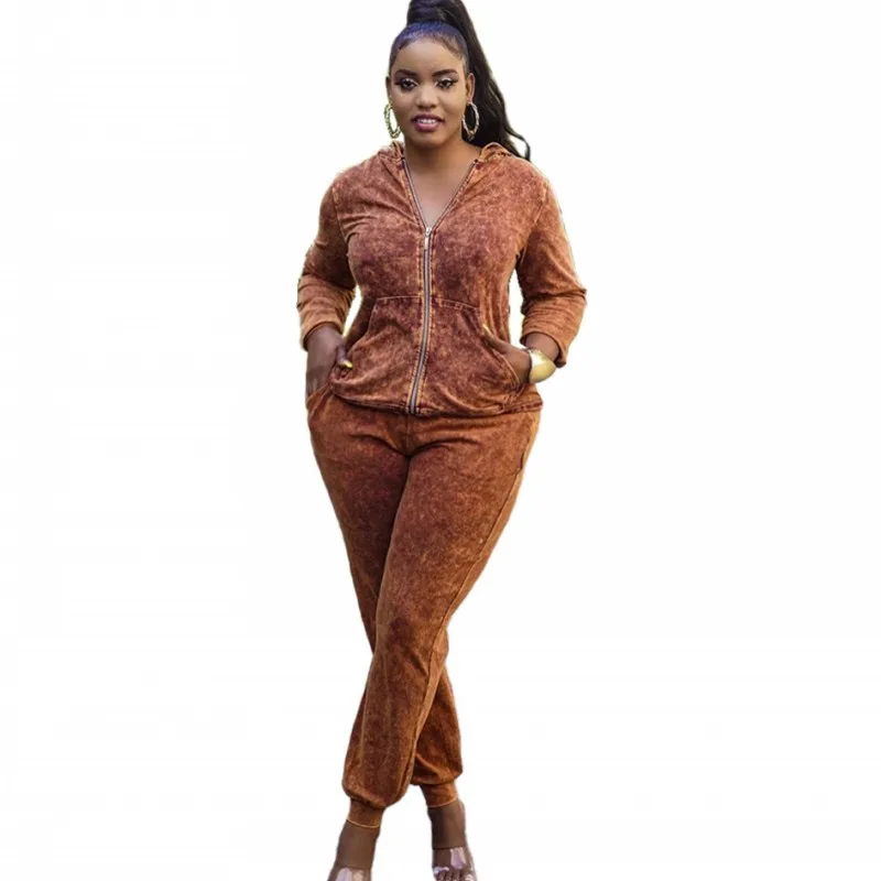 

Женский спортивный костюм из двух предметов с длинным рукавом и карманами, толстовки с капюшоном, верхняя одежда на осень и зиму, новые модн...