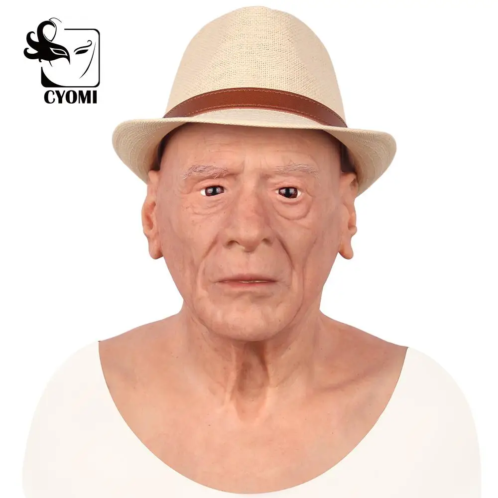 CYOMI Old Deas хорошее качество Реалистичная силиконовая маска на голову для Хэллоуина