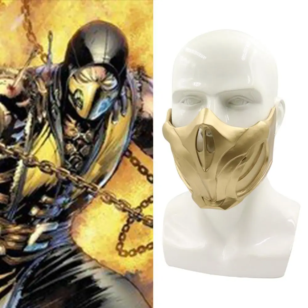 Новая высококачественная игра mmoral Kombat 11 Карнавальная маска Scorpion Смола Половина лица маска для хеллоуина и карнавала вечерние реквизит