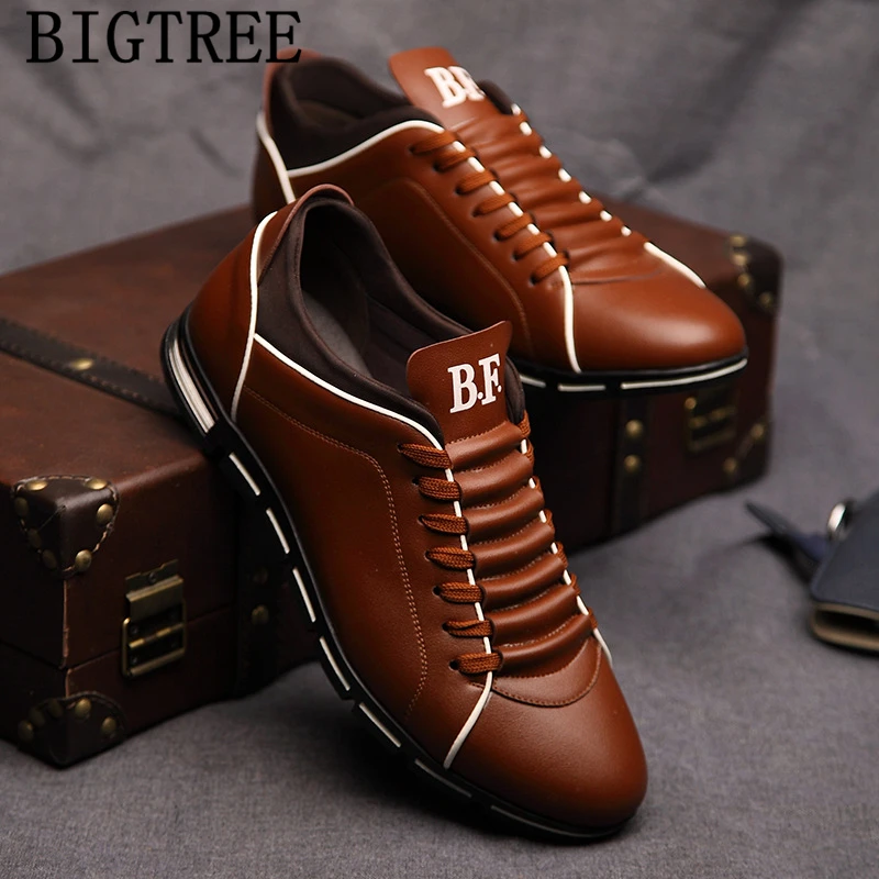 Большие размеры черные кроссовки кожаная обувь Мужская Спортивная Повседневная