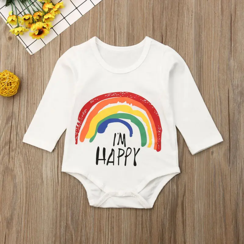 Летняя одежда для маленьких девочек и мальчиков 2019 Женское боди с длинным