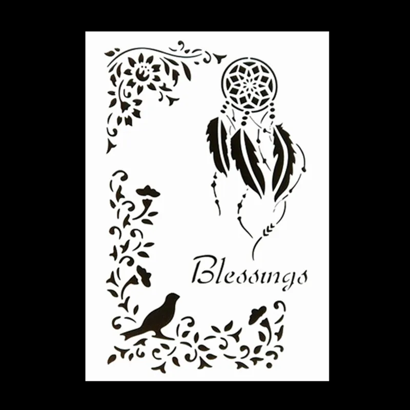 DIY живопись А4 Размер благословение дизайн художественные трафареты шаблон для