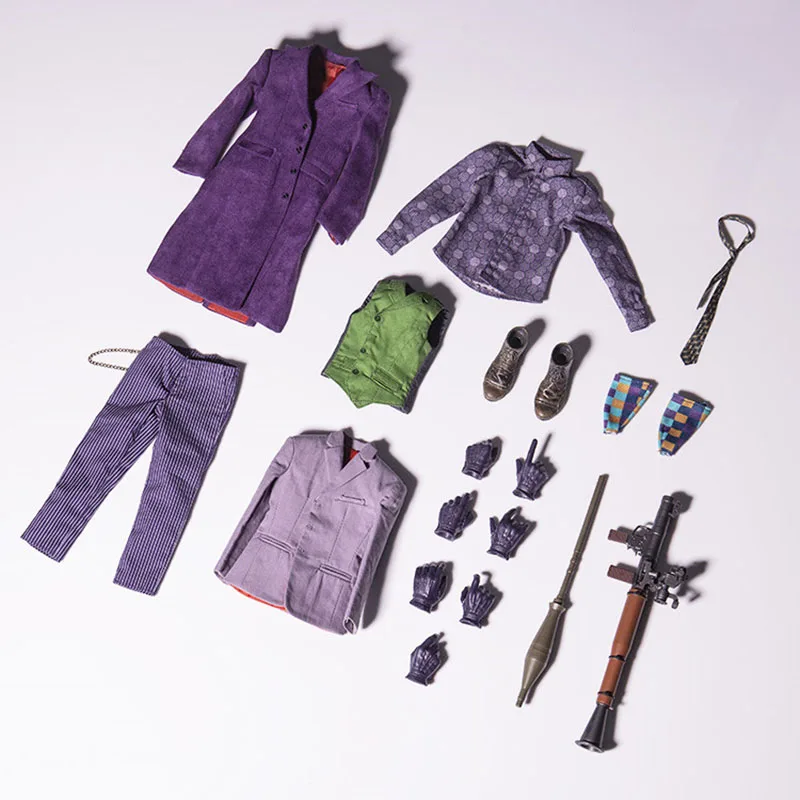 Black Toys 1/6 Scale Heath Ledger Purple Coat Suit Clown Costume Set modello per 12 ''Male Soldier Action Figure Body