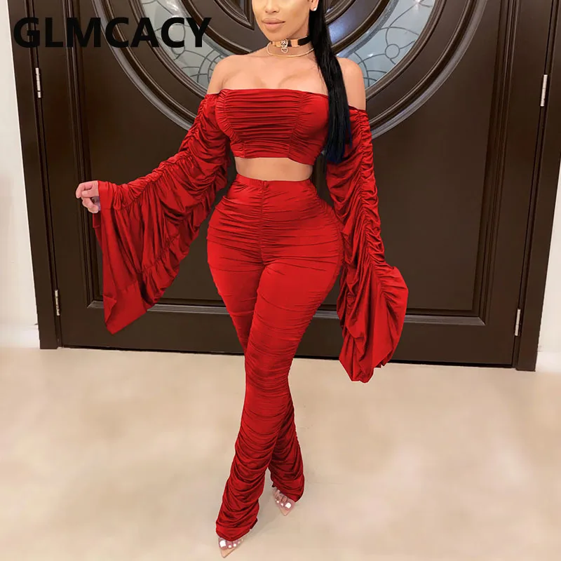 Женские костюмы из двух предметов топ-труба с воротником-лодочкой открытыми