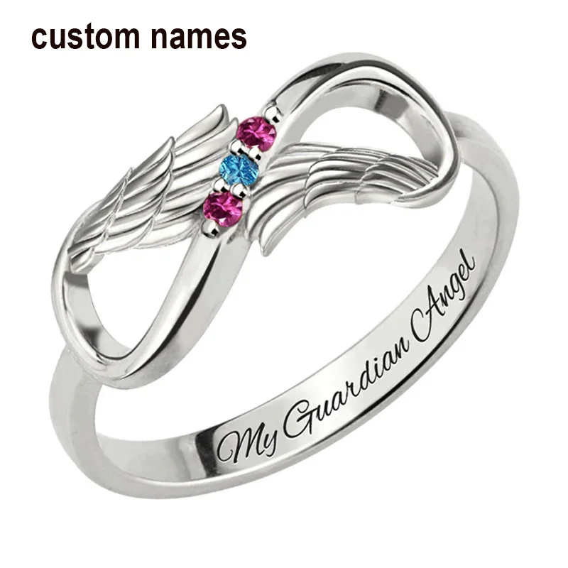Изготовленные на заказ кольца с буквами камень по дню рождения костюм имя