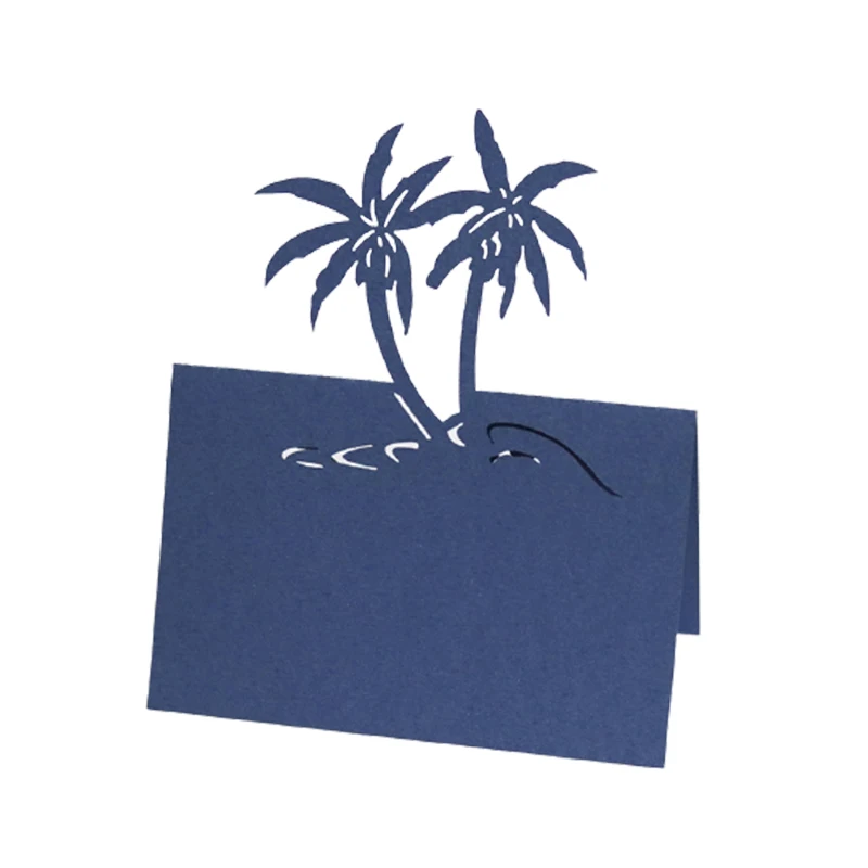 50pcs Coconut Tree Laser Cut Table Name Place Cards DIY Lace Message Setting Card Seat Wedding Birthday Party Favor Decor |
