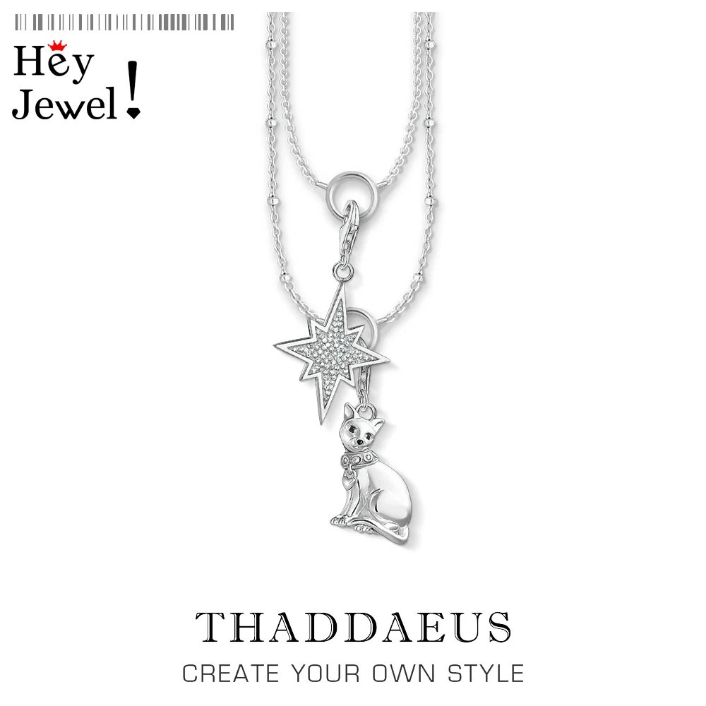 Ожерелье цепь золотая звезда и сиамская кошка пижамы для малыша 2020 925 серебро